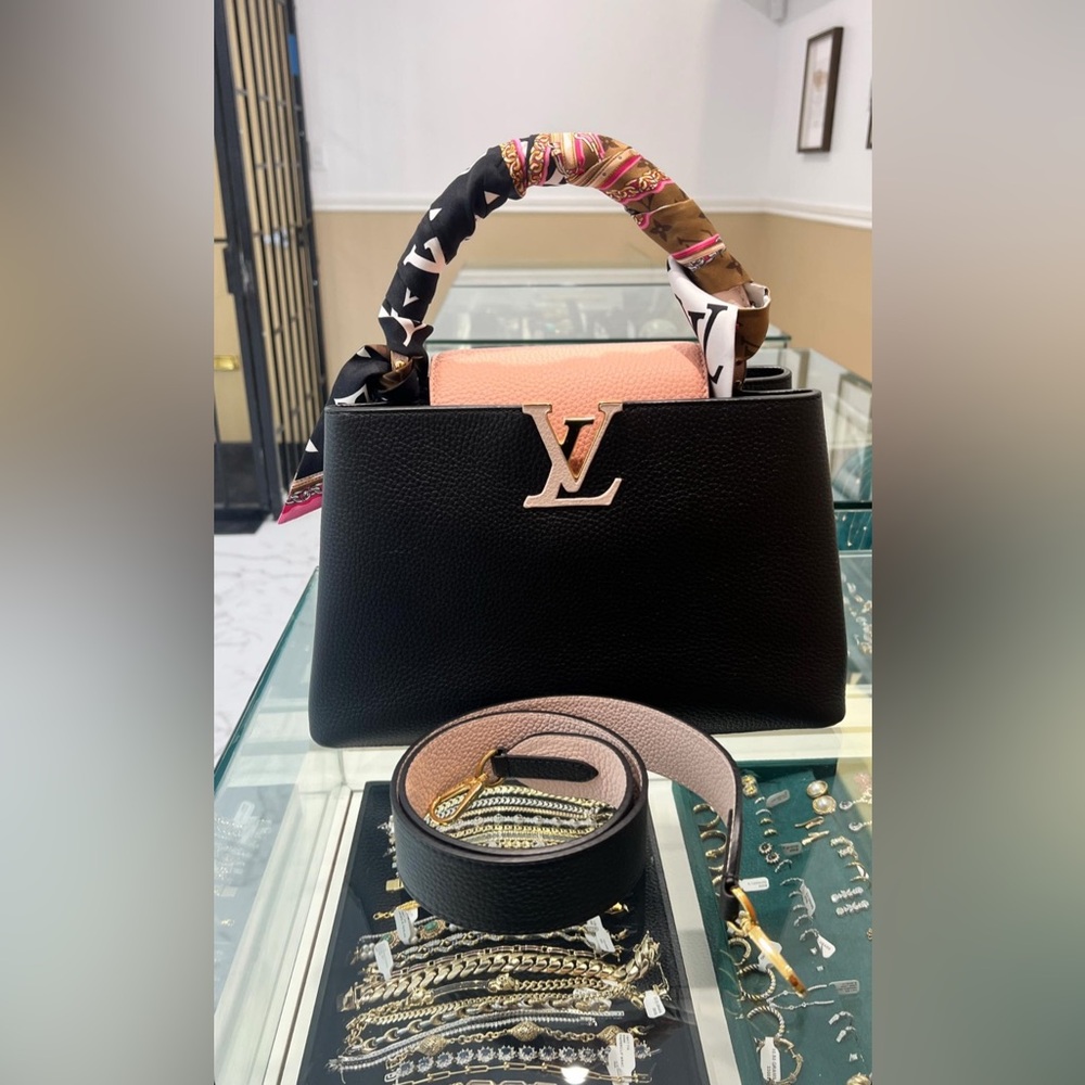 Louis Vuitton Black and Pink CAPUCINES Bag
